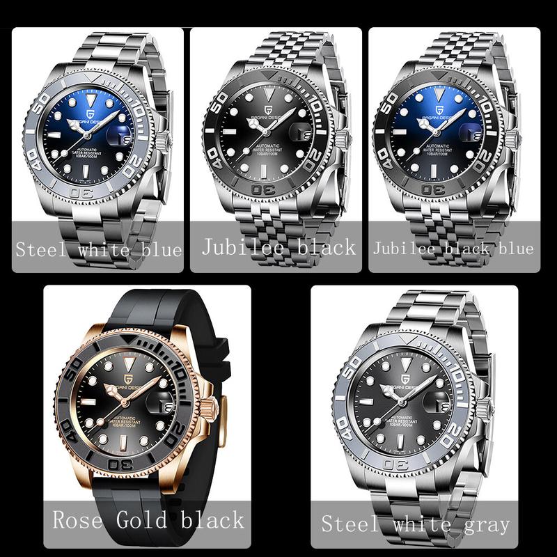 Product Introduction of Jam Tangan Mekanikal Lelaki Sukan, REKA BENTUK PAGANI, Mewah Nilam, Jam Tangan Automatik untuk Lelaki, Keluli Tahan Karat, Kalis Air, Jam 24