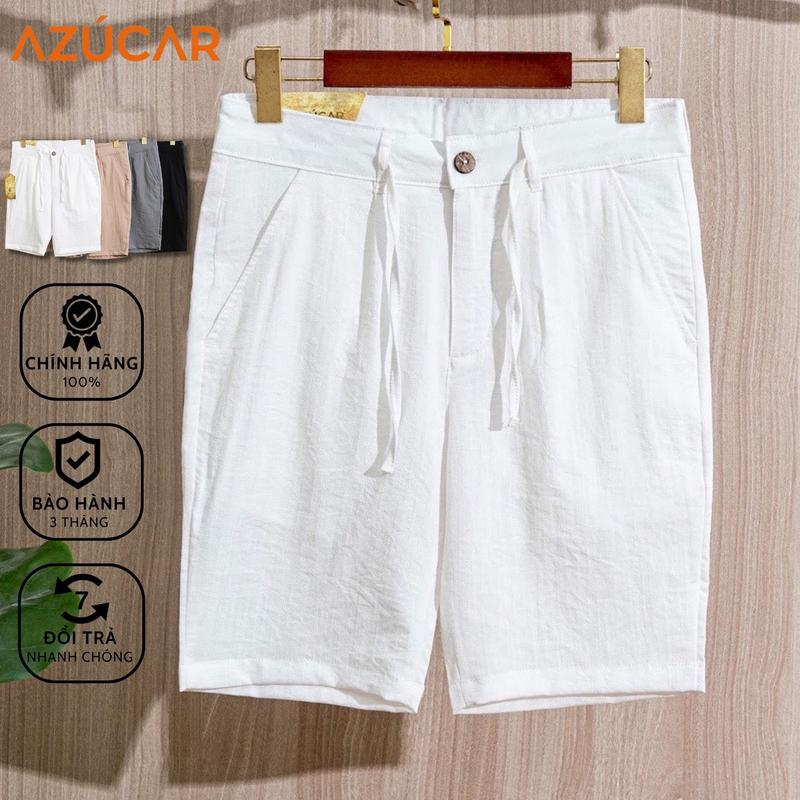 Quần Short Đũi Nam Cao Cấp AZÚCAR Phiên bản có dây rút Mát mẻ, Lịch sự và cực kỳ thoải mái Menswear Quần Lửng Trắng quần  short quần _ combo  3 100k quần  kaki big size   short jean