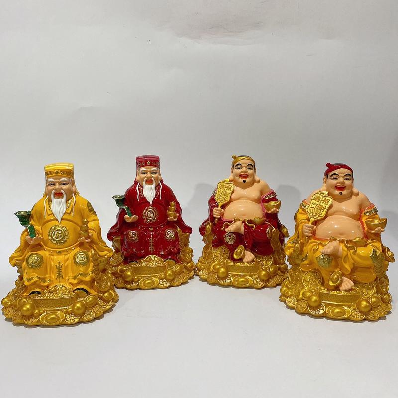 Bộ Tượng 2 Ông Thần Tài Và Thổ Địa Cao 14cm Ngồi Chéo Chân 8