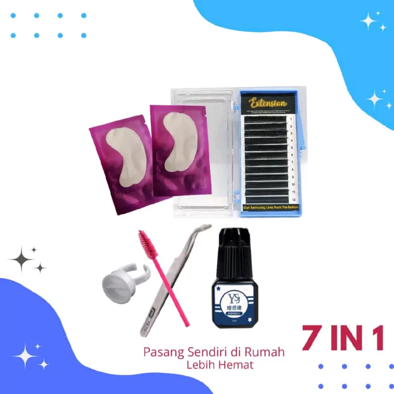 Paket Lengkap Bulu Mata Tanam DD-CURL Eyelash Extension Premium Lebih Hemat Box Bulumata 0