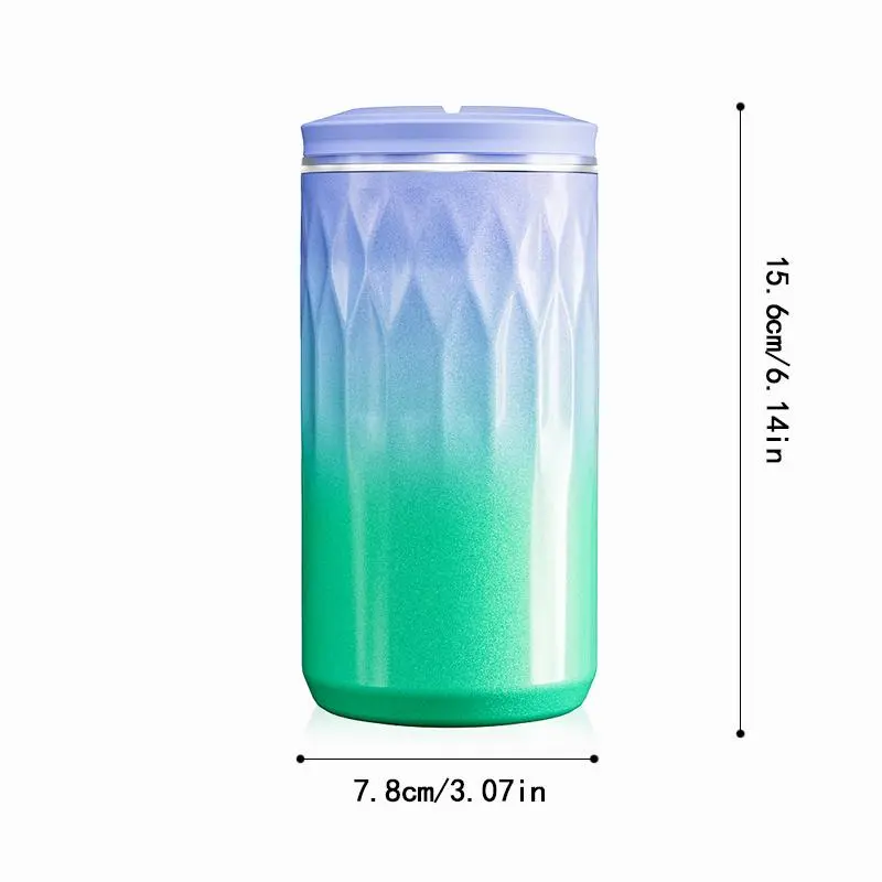 Can Shaped 12oz Vacuum Flask With Lid, 1 Count Double Wall Stainless Steel Vacuum Insulated Bottle For Cold Drink, Portable Water Bottle For Home Kitchen Office 1