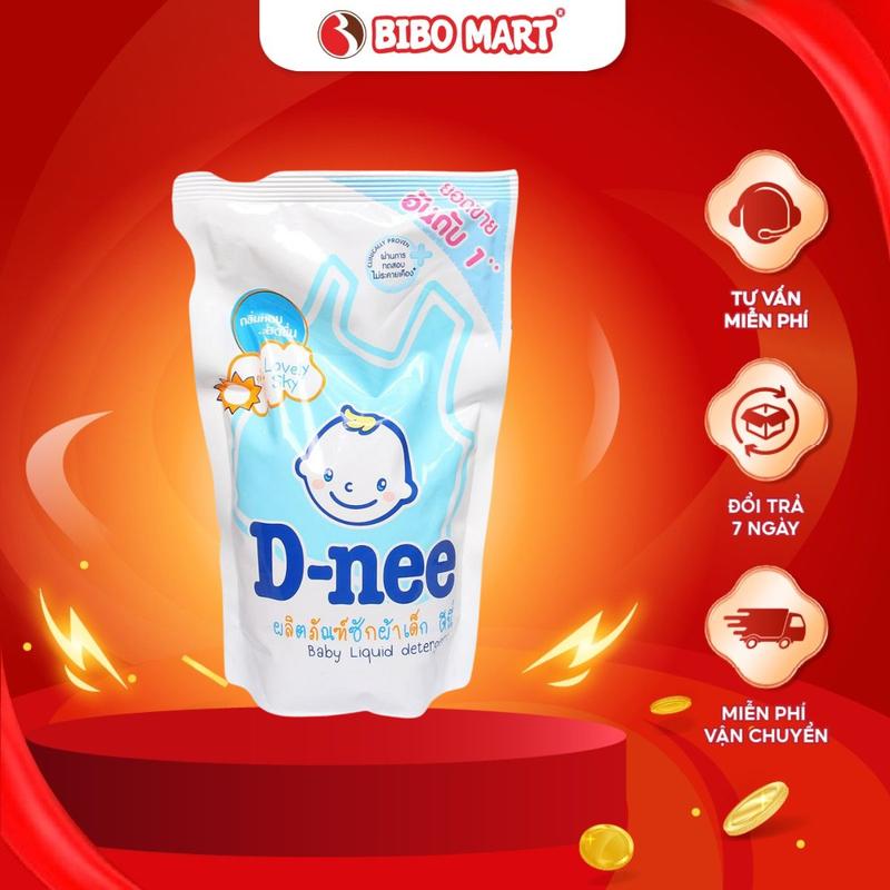 Nước Giặt Quần Áo Em Bé Dnee Xanh 600ml Dạng Túi Thay Thế Tiện Lợi  An Toàn Cho Làn Da Cho Bé Sơ Sinh Chính Hãng