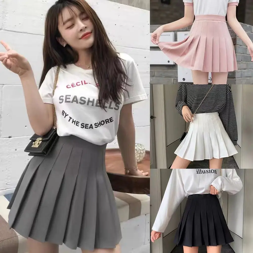 Korean style JK skirt fashionable pleated tennis skirt cute short skirt