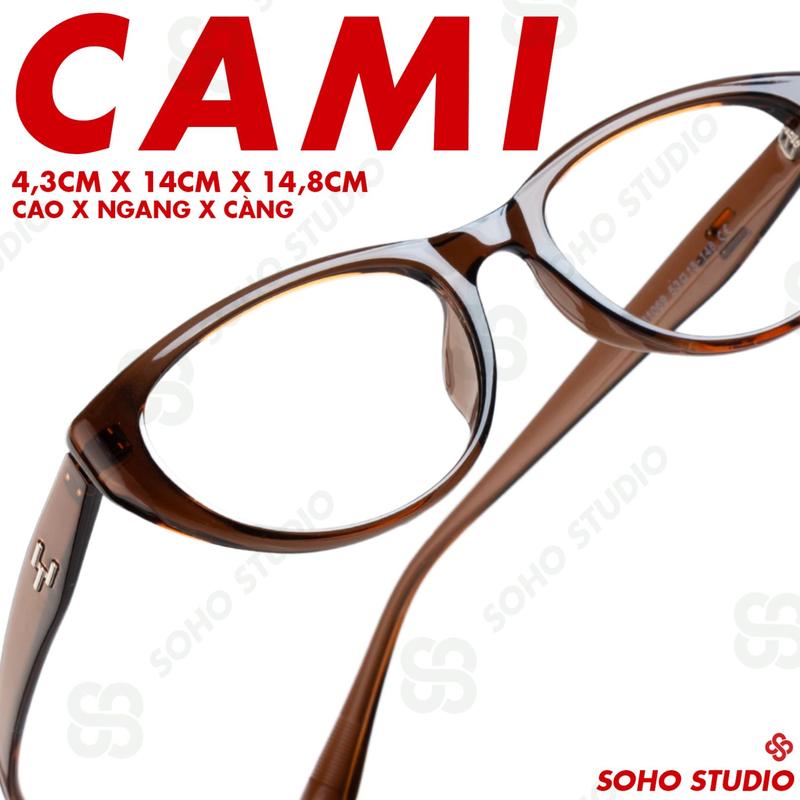 [Kèm tròng chống ASX] Gọng kính CAMI form mắt mèo trung bình Soho Studio thiết kế mảnh gọn sáng da