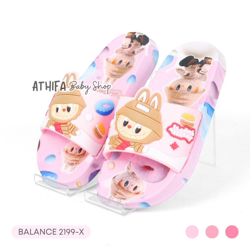 Sandal Labubu Anak Perempuan Sendal Slop Karet Karakter Lucu Usia 3 4 5 7 8 9 10 Tahun 2199-X Pink 5