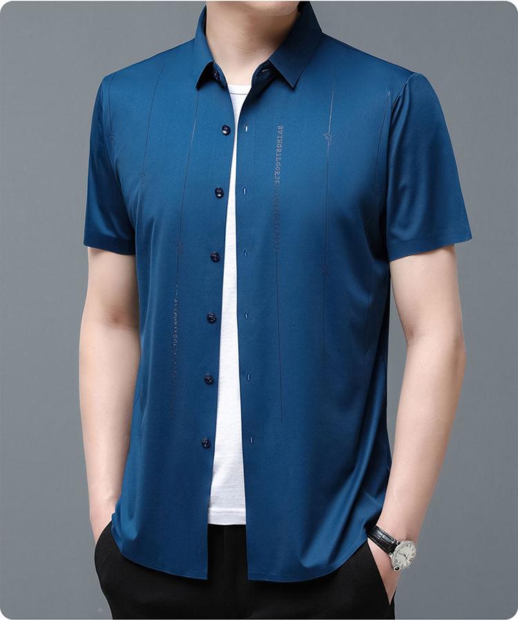 Product Introduction of Áo Sơ Mi Nam Ngắn Tay Fanzi, Chất Liệu Lụa Lạnh Áo Sơ Mi Cao Cấp, Hàng Mới Về, Thích Hợp Mặc Ngoài Trời Và Thường Ngày, Mỏng Và Co Giãn, Cho Nam, Năm 2024 17