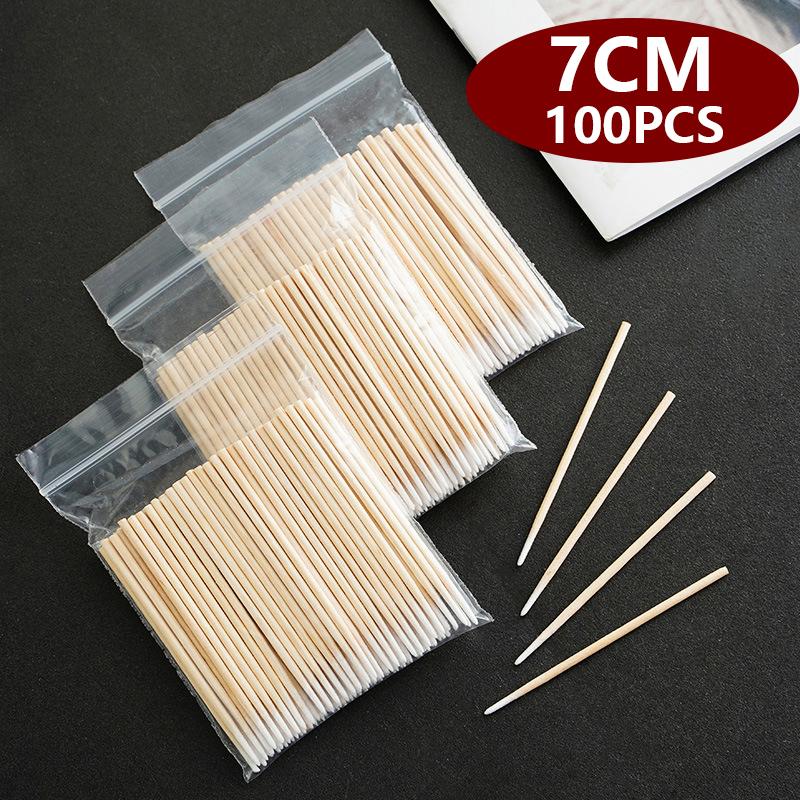 Product Introduction of 100pcs Micro Wood Cotton Swab Eyelash Extension Tools Tatoo Microblading Cleaning Wooden Sticks Cosmetic Cotton Brush Buds Tip 19