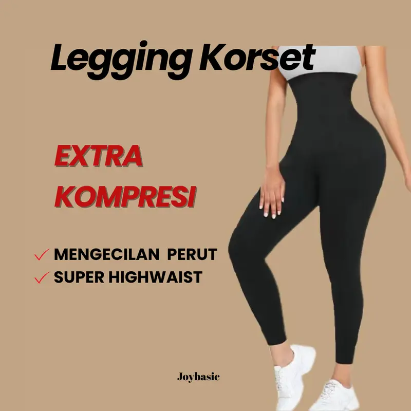 Joybasic Legging Korset Highwaist Tebal Super Nyaman 0