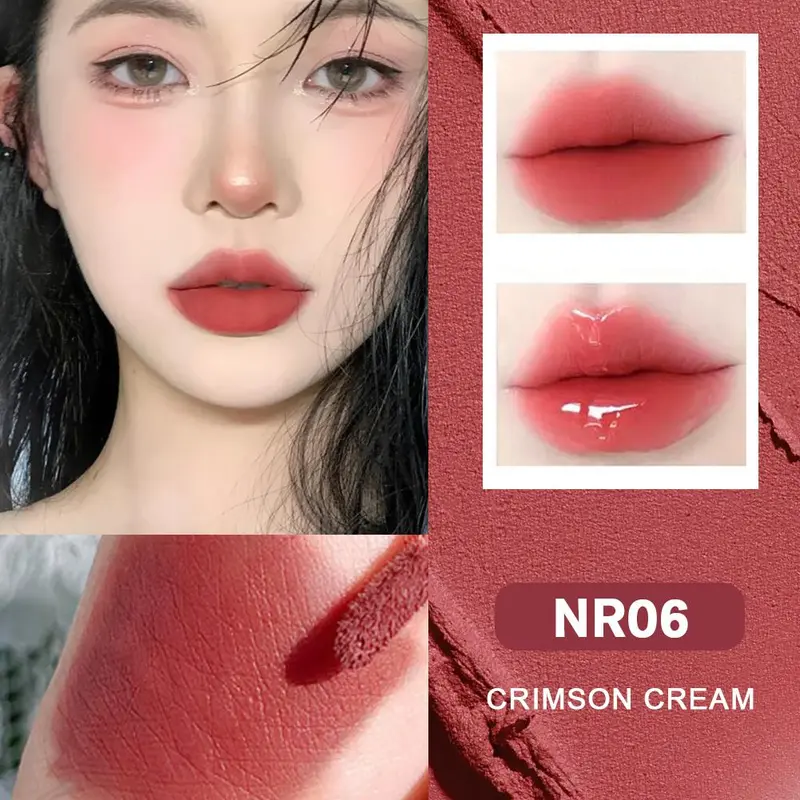 SOUG 3-in-1 Matte Lipstik Warna Melindungi Lip Gloss Tahan Air Non-Lengket 2.2g+2.2g 2