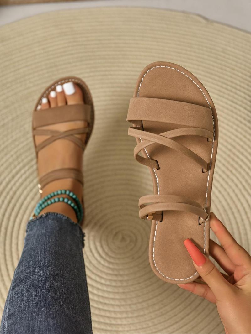 Product Introduction of Women's Fashionable Plain Color Slides, Casual Comfortable Flat Sandals Slippers for Summer, Lightweight Breathable Shoes for Daily Wear, Girl 3