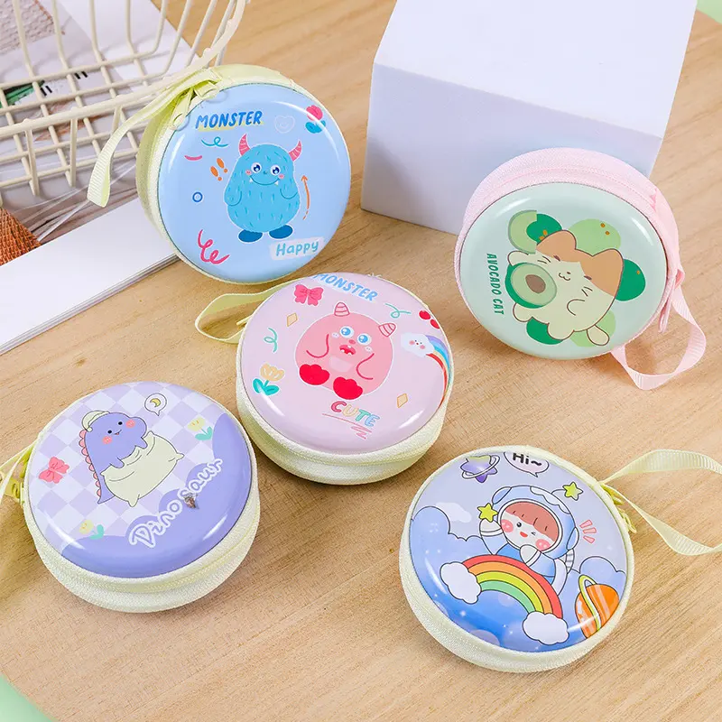 Ví Đựng Tiền Xu Bằng Thiếc, Thiết Kế Sáng Tạo Và Dễ Thương, Cho Trẻ Em, Hình Hoạt Hình, Thích Hợp Đựng Tiền Lẻ, Tai Nghe Và Cáp, Khóa Kéo Tròn, Túi Đựng Đồ, Nhỏ, Tuyệt Vời Làm Quà Tặng 2