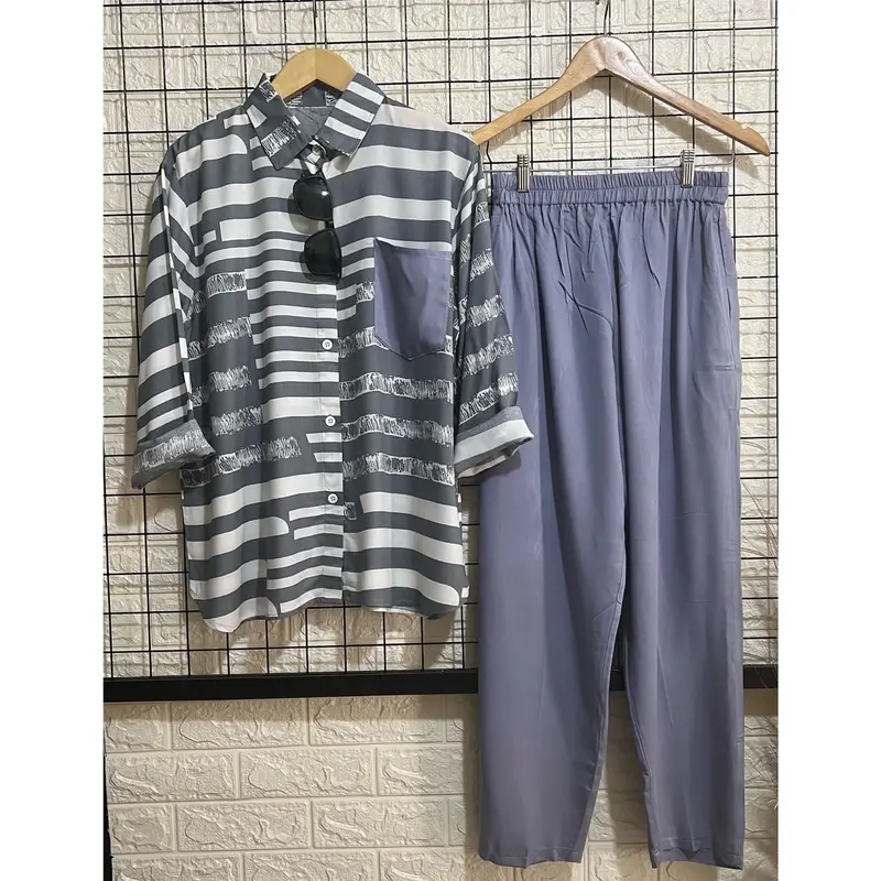 Oneset Kekinian Super Jumbo LD 130 // Set Jumbo Rayon Premium Baju Celana   Kancing Karet Nyaman Panjang 2