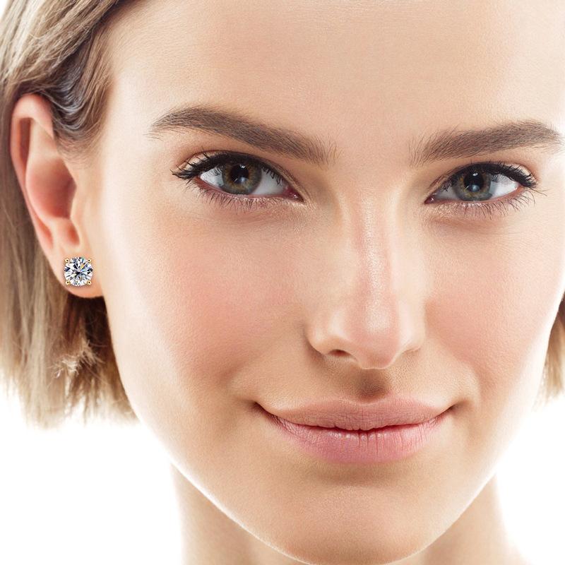 Bông Tai Đinh tán Moissanite, LLXYW, Dành Cho Phụ Nữ Và Nam Giới, Bạc Sterling 925, Kích Thước 0.1 / 0.2 / 0.3.0.5 / 1 / 2 / 3CT, Bông Tai Phòng Thí Nghiệm, Đồ Trang Sức Sang Trọng 7