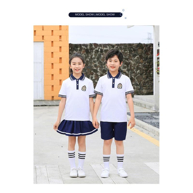 Product Introduction of New Summer Uniform Set for Primary School Students, Kindergarten Sports Style Fashion School Uniform, Group Performance Costume 9