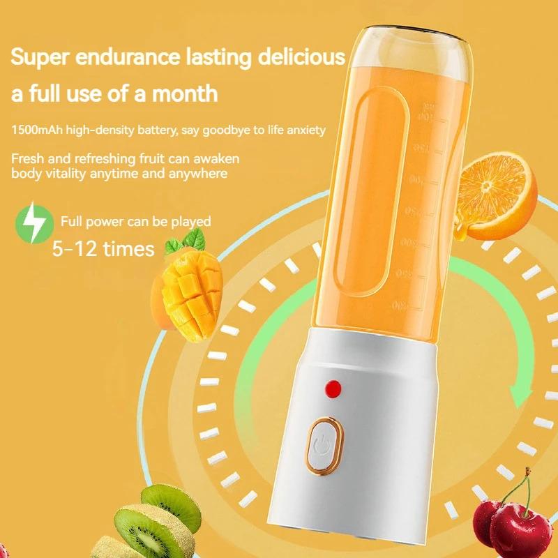 Portable Wireless Blender Electric Fruit Juicer Machine For Orange Ice Crushing 10 Blades Auxiliary Food Machine 1500mA Mixer juiceblender fruit blender 1