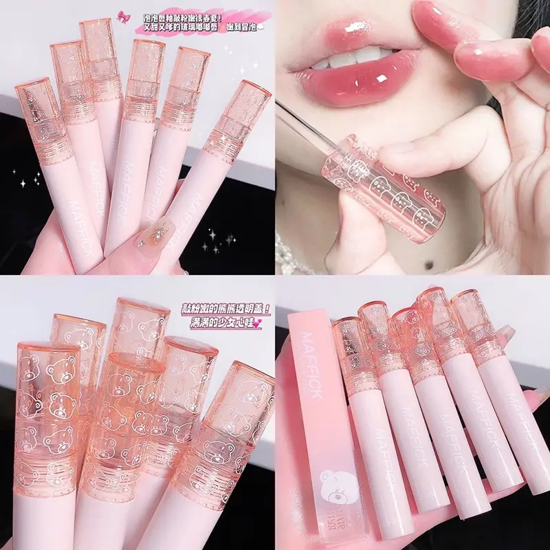 Son Bóng Lì Lâu Trôi, Gấu Pudding, Không Phai Màu, Thích Hợp Cho Học Sinh, Trang Điểm Làm Đẹp Mỹ Phẩm Cosmetic Son Môi Nữ