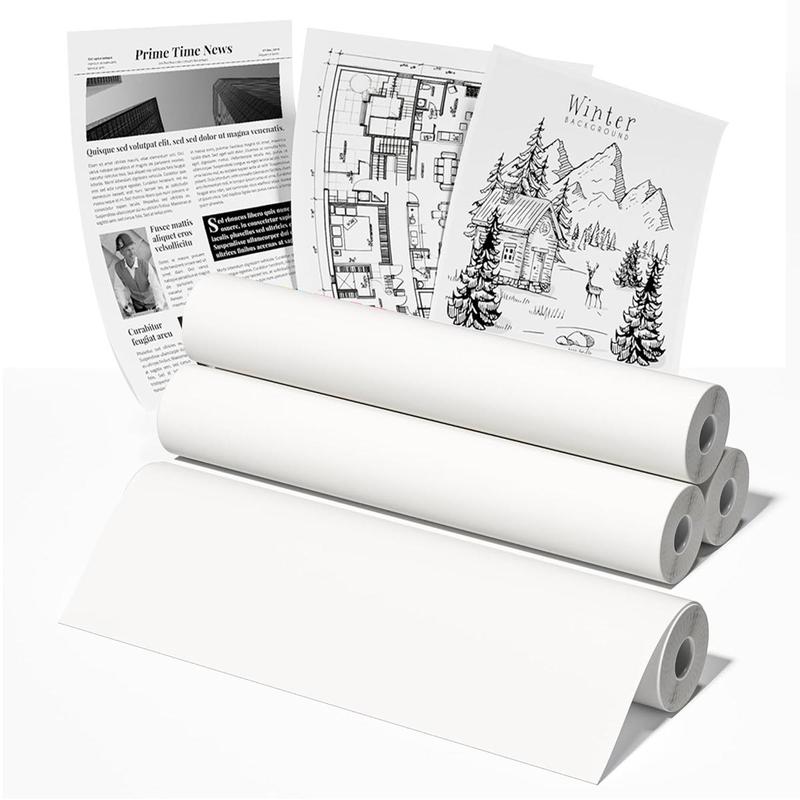 A4 Thermal Printer Paper, 1/4 Rolls or 100 Sheets Multi-purpose Document File Home & Office Thermal Paper, Compatible with M08F/A40/PD-A4 Thermal Printer 0