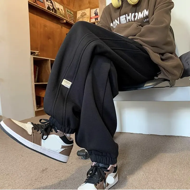 Quần Jogger Nỉ Bông Thu Đông Logo ORIGINAL  Unisex - Quần ống rộng dáng suông Bo Gấu Dày Dặn Ấm Áp 4