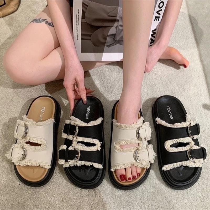 "Dép quai ngang tua rua YIBO siêu nhẹ Đón nhận sự thoải mái và phong cách cùng " FULLBOX-LAOỊ ĐẸP DéP GiàY Nữ Shoes Nhung Đồng 3