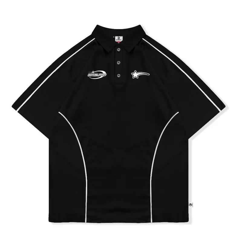 OOTDSUPPLY Oversize Polo Rugby Shirt V.4 WIld Star Black Grey | Kaos Polo Pria dan Wanita PSRGB-V4005 4