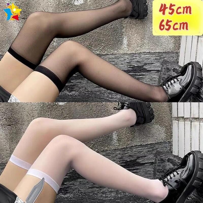 Tất Cao Đến Đầu Gối Đùi Cho Nữ, Hàng Mới Về, 1 / 2 Đôi, Phong Cách Lolita, Ren Ngọt Ngào, Tất Dài, Màu Đen Và Trắng, Quần Legging Bó Sát, Thích Hợp Cho JK, Mỏng Và Trong Suốt, Tất Bắp Chân