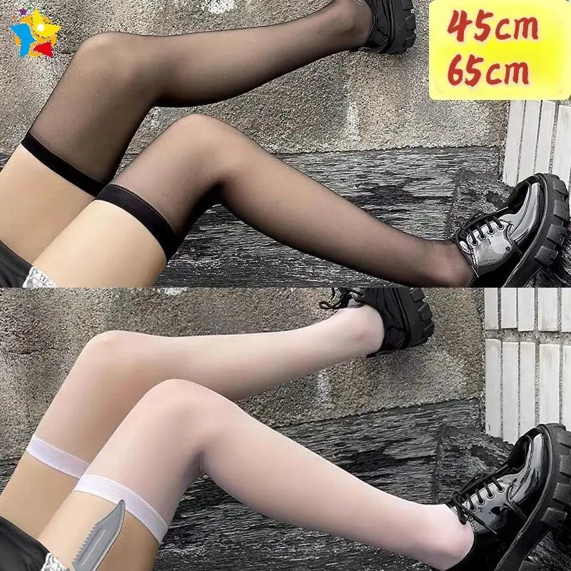 Tất Cao Đến Đầu Gối Đùi Cho Nữ, Hàng Mới Về, 1 / 2 Đôi, Phong Cách Lolita, Ren Ngọt Ngào, Tất Dài, Màu Đen Và Trắng, Quần Legging Bó Sát, Thích Hợp Cho JK, Mỏng Và Trong Suốt, Tất Bắp Chân 0