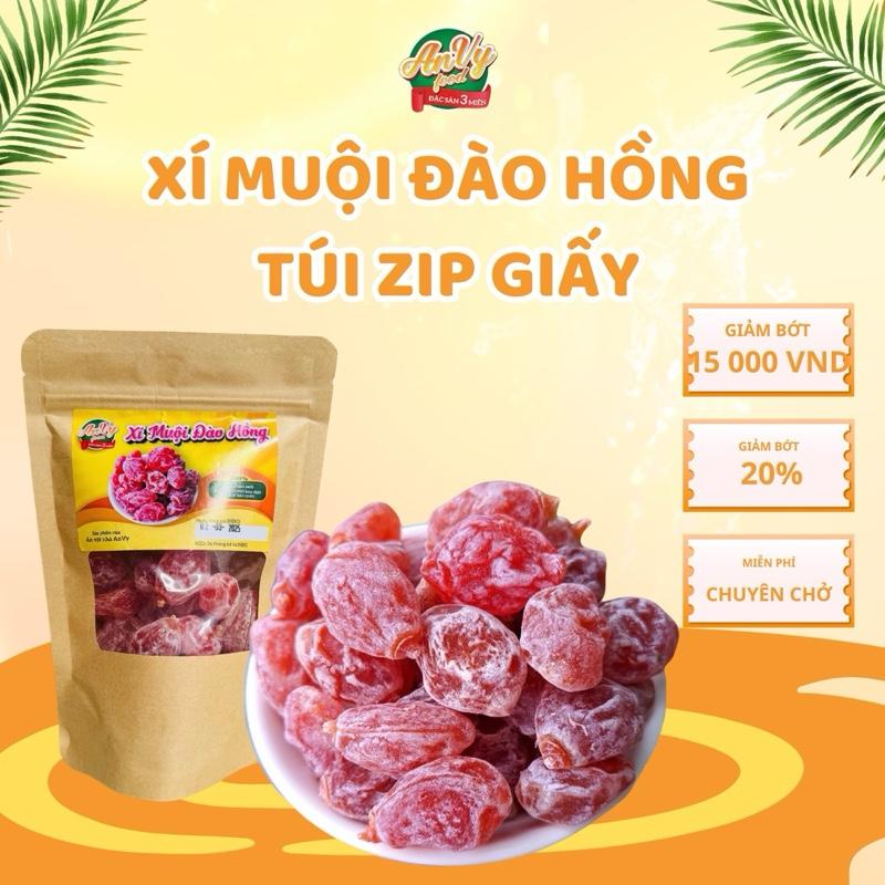 Xí Muội Đào Chua Ngọt mẫu túi Zip giấy 500Gram