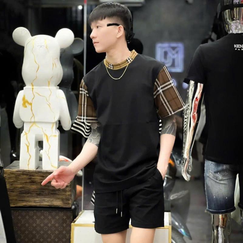 Áo thun nam nữ tạo kiểu phối viền thiết kế trẻ trung, chất vải cotton thoáng mát 3