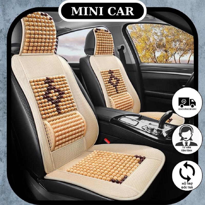 Lót ghế hạt gỗ ô tô MẪU MỚI 2023, tựa lưng mát sa thoáng khí.