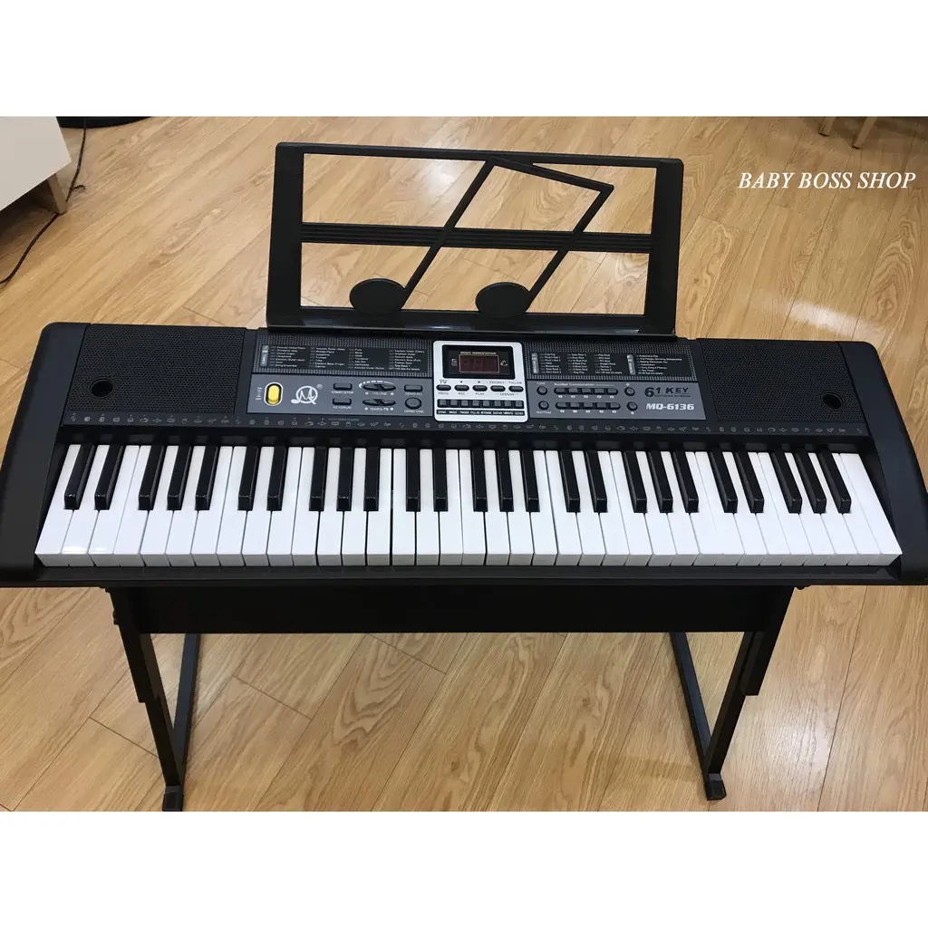 Đàn Piano 61 Phím, Đàn Organ Electronic Dành Cho Người Mới Học Đàn,Đàn Điện Có Giá Đỡ Đàn, GIá Đỡ Bản Nhạc,Bảo Hành 6 Tháng Toàn Quốc