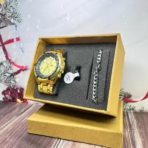 Jam Tangan Pria Paket Lengkap - Diameter Case 30-50mm, Termasuk Jam Tangan, Gelang, dan Cincin - Garansi Uang Kembali 100%