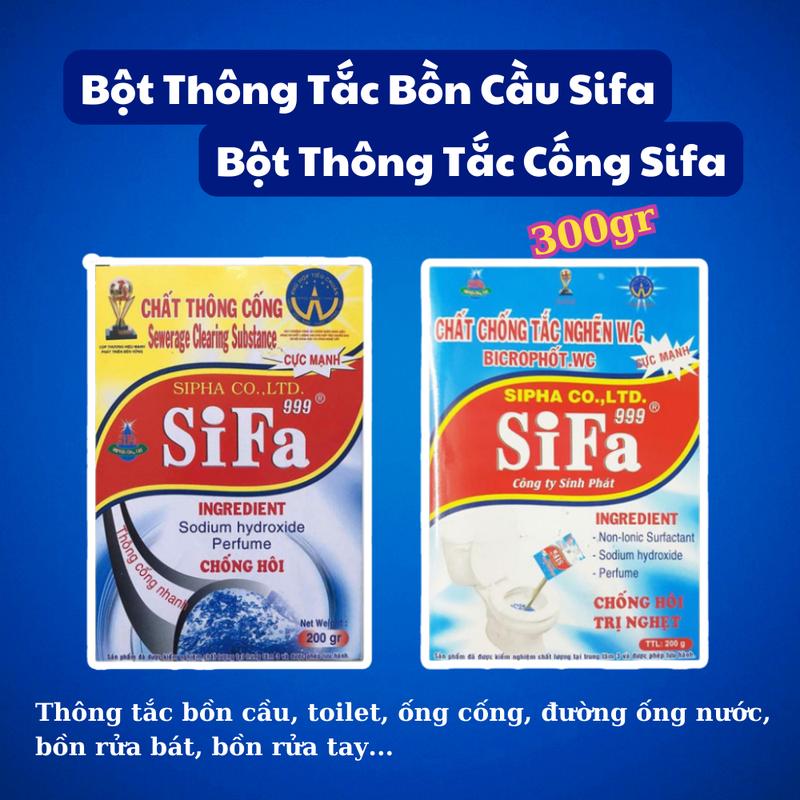 Bột thông tắc bồn cầu toilet cống ống thoát nước bồn rửa Sifa 300gr
