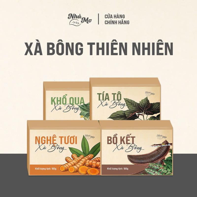 Xà Bông Tắm Thảo Dược Nhà Mơ Giảm Mụn Lưng Thâm Chăm sóc da vảy nến, viêm da, mẩn ngứa, tróc da