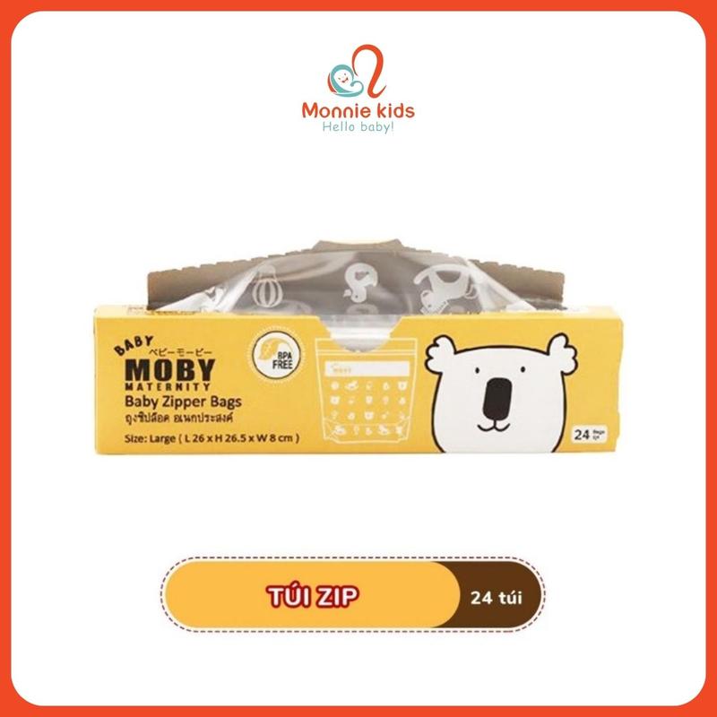 Túi Zip Đựng Đồ Đa Năng Tiện Lợi BABY MOBY Size L Kích Thước 26X26X8CM 0