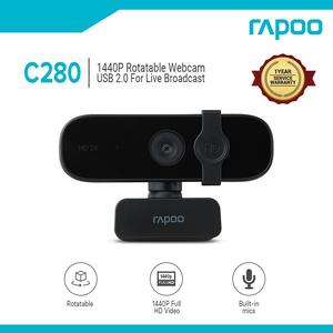 Rapoo C280 FHD Webcam 2K 1440P Live Broadcast Web Cam with Microphone for Laptop PC