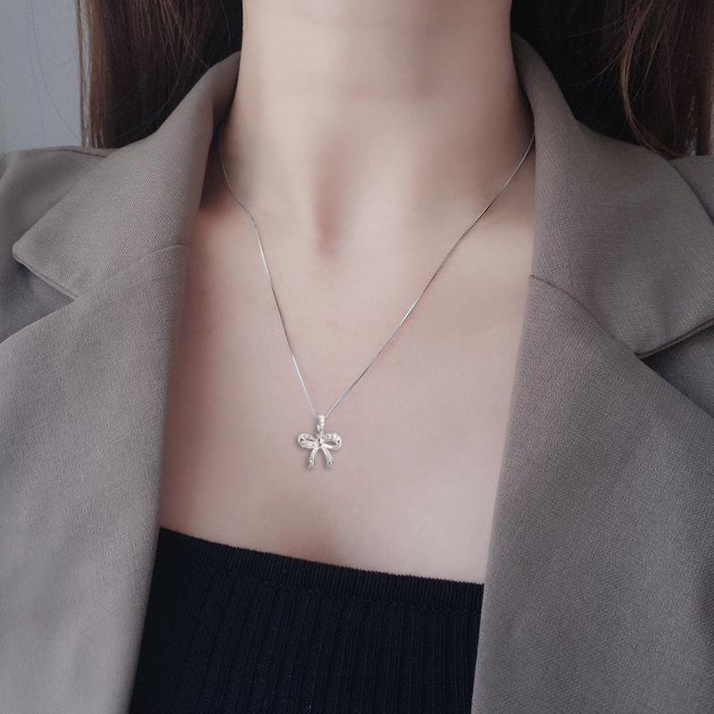 Dây chuyền NƠ  thiết kế đơn giản sang trọng vibe tiểu thư cho nữ trang sức nữ tính