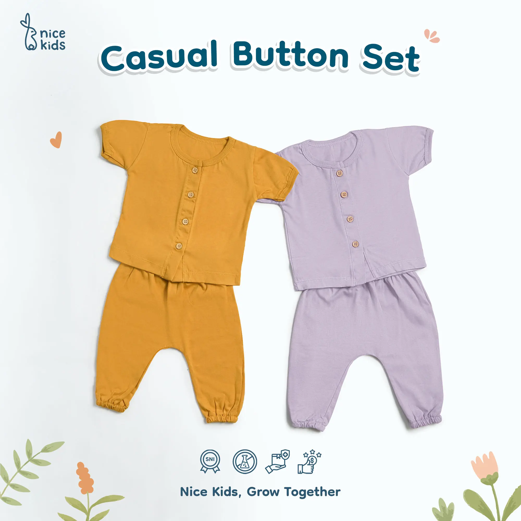 Nice Kids - Casual Button Set (Setelan Anak Bayi / Setelan Bayi)