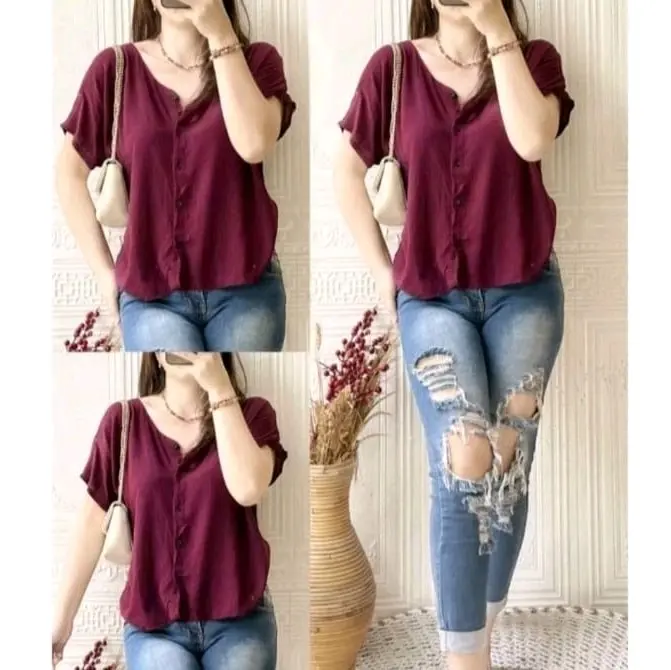 atasan krinkel simpel lengen pendek termurah s m l XL xxl jumbo Polos Polos Polos Polos Polos Polos 2