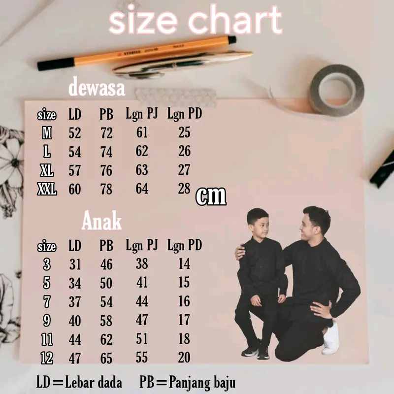 KEMEJA KOKO ANAK COUPLE AYAH (satuan) POLOS KATUN FULL LENGAN PANJANG PENDEK WARNA merah BATA / TERAKOTA Baju Muslim Keluarga 3