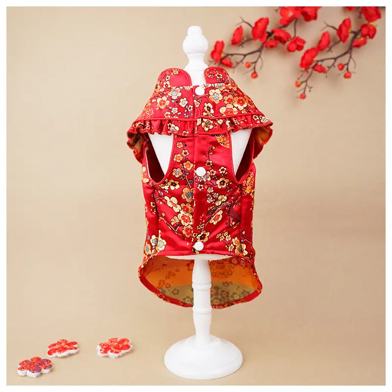 Đồ Trang Trí Thiết Yếu Cho Thú Cưng, Quần Áo Mới Cho Chó Cưng, Túi May Mắn Lễ Hội, Váy Trung Quốc, Váy Sườn Xám, Thích Hợp Cho Teddy Và Bichon, Hàng Có Sẵn Cho Năm Mới 2025, Bán Hàng Tại Nhà Máy 3