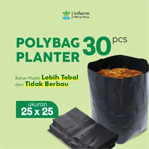 INFARM - Polybag Hitam Plastik 25X25Cm Polibag 1 Set 30 Pcs Pot Tanaman Hitam Media Tanam Plastik Polybag Persemaian Pembibitan Polybag Pertanian Hortikultura Polybag Untuk Sayuran Buah Bunga Pohon Polybag Tebal Berbagai Ukuran Polybag Polybag Premium