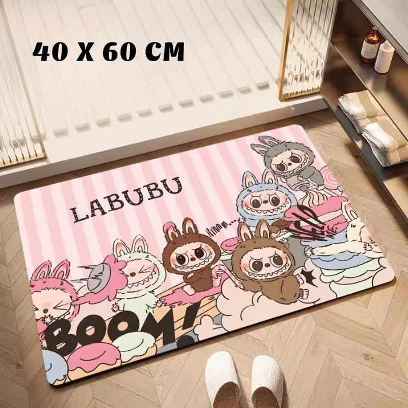 COMBO 5 Thảm Lau Chân, Thảm Chùi Chân Silicon Hoạ Tiết Labubu Dễ Thương Chống Trượt, Chống Thấm Ngược 4