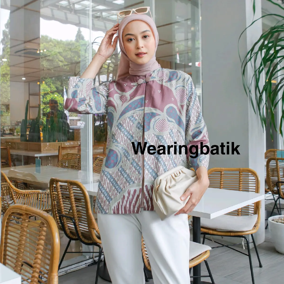 Blouse Viona _ Baju Batik Wanita Kerja Blouse Batik Kerja Model Bolero