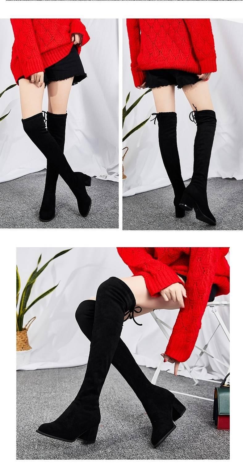 Product Introduction of Bốt Dài, Nữ, Trên Đầu Gối, Gót Khối, Mỏng, Co Giãn, Cao Gót, Hàng Mới Về 2022, Thích Hợp Cho Mùa Thu Và Mùa Đông, Bốt Nữ Người Nổi Tiếng Trên Internet 11