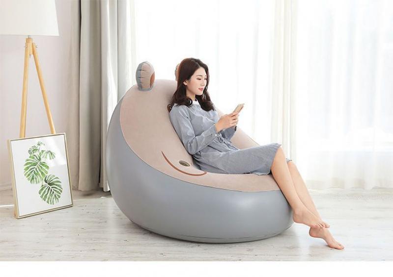 Product Introduction of Lazy Sofa Bear Inflatable Sofa Bedroom and Household Lazy Air Sofa Folding Balcony Small Sofa Sofa Bed 10
