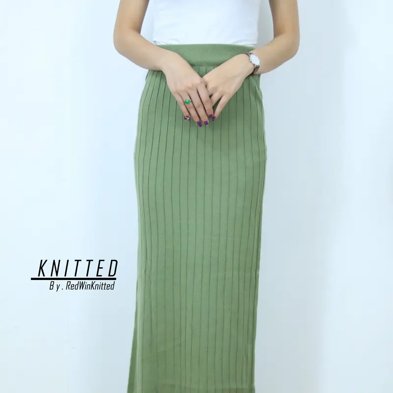 Rok Span Rajut Panjang Premium Tebal New Pattern Midi Panjang Rok Wanita Korean Style Slim Fitting ByRedWinKnitted 3