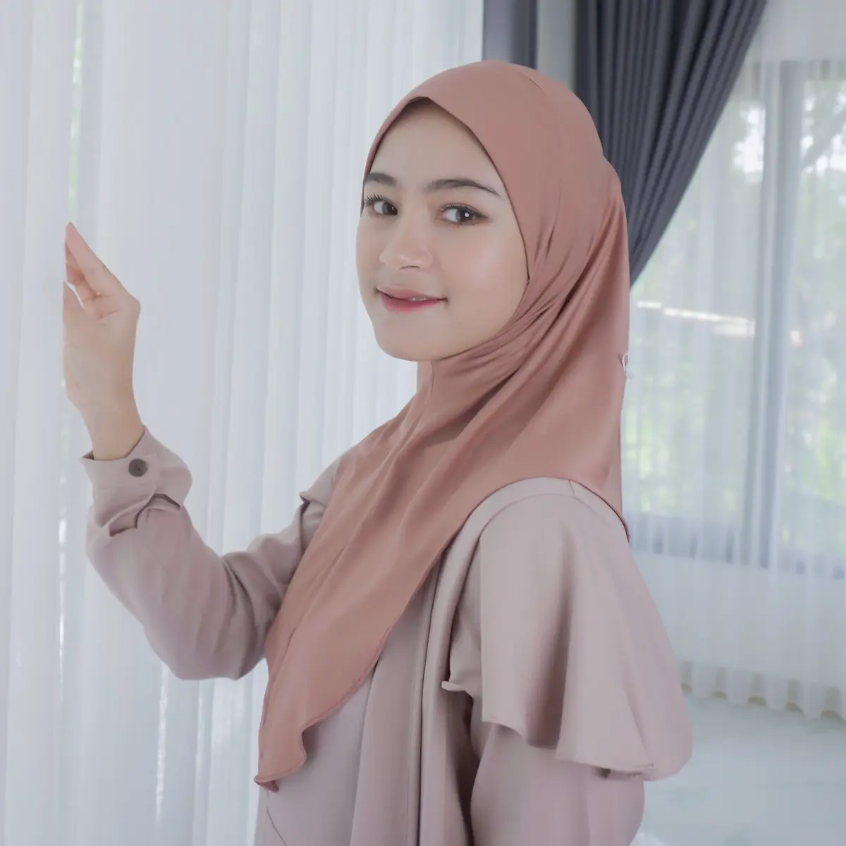 Bergo Ciput Dalaman Hijab 2in1 Jersy kancing simple Muslim Harian