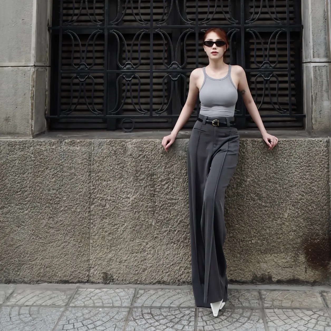 GIO VERITAS - QUẦN TÂY NỮ ỐNG SUÔNG RỘNG TÚI MỔ sang chảnh phong cách thời thượng, thanh lịch Pants Cotton Women Voi