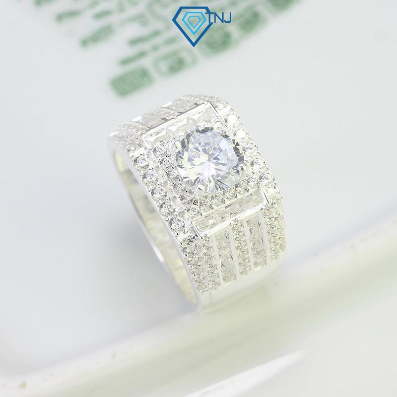  Nhẫn nam bạc 925 bản vừa đính đá cá tính NNA0631 - Trang Sức TNJ 