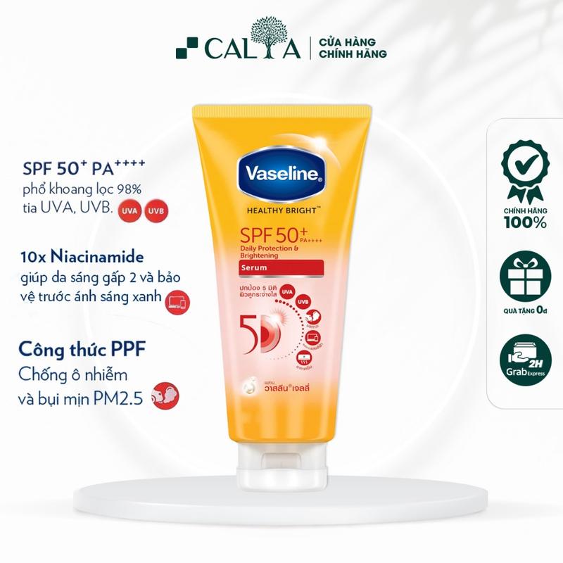 Serum Dưỡng Thể Vaseline Vàng Chống Nắng, Dưỡng Sáng Da - Healthy Bright SPF 50+ PA++++ 70ml/300ml